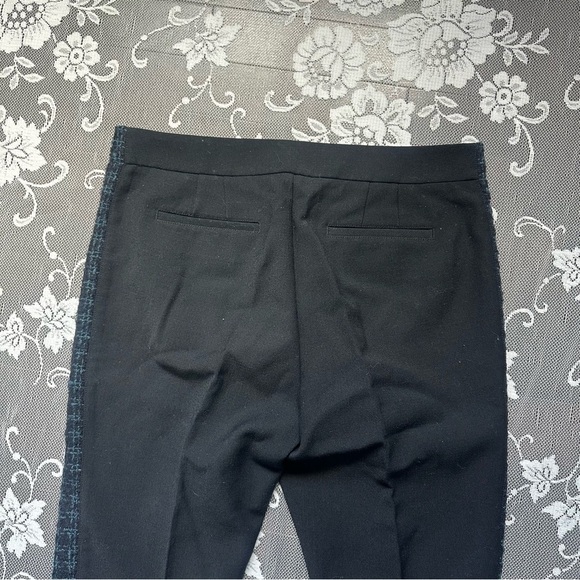 Tory Burch Tobie Tweed Boucle Tuxedo Tapered Pants size 6 Black Wool Blend - Picture 7 of 15